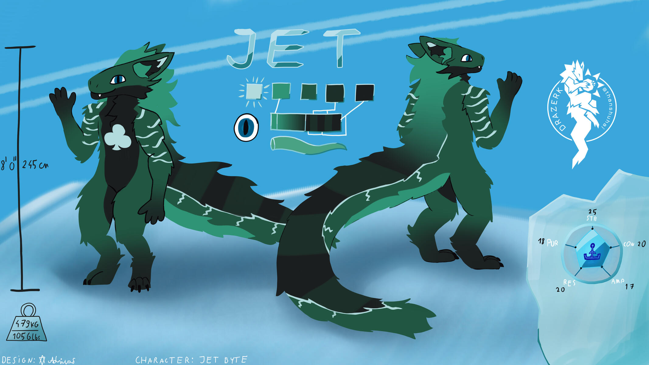 Kin Drazerk: 🌙Jet | Owned by 💛JetByte | Drazerk Species by thanshuhai