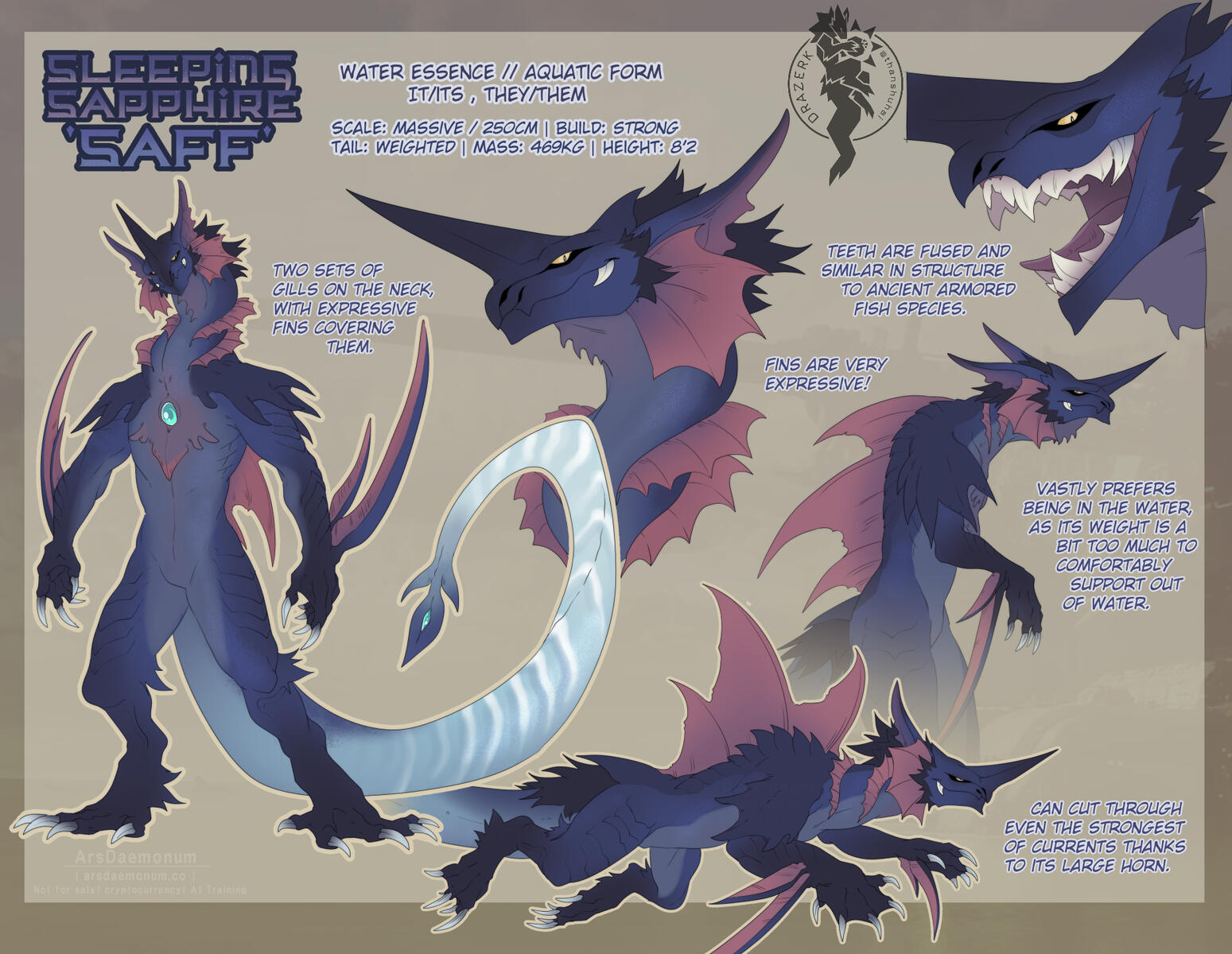 Kin Drazerk: 🌙Saff | Owned by 💛Ars | Drazerk Species by thanshuhai