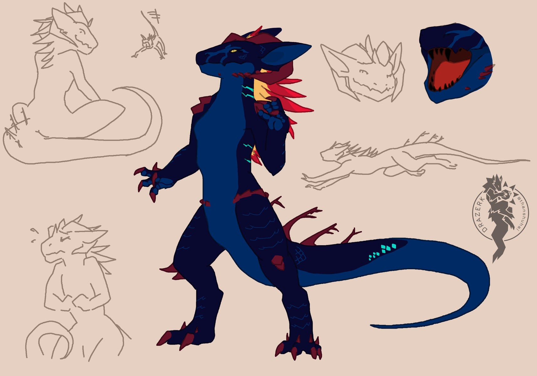 Kin Drazerk: 🌙Radreia | Owned by 💛Dreikanas/Drakonos | Drazerk Species by thanshuhai
