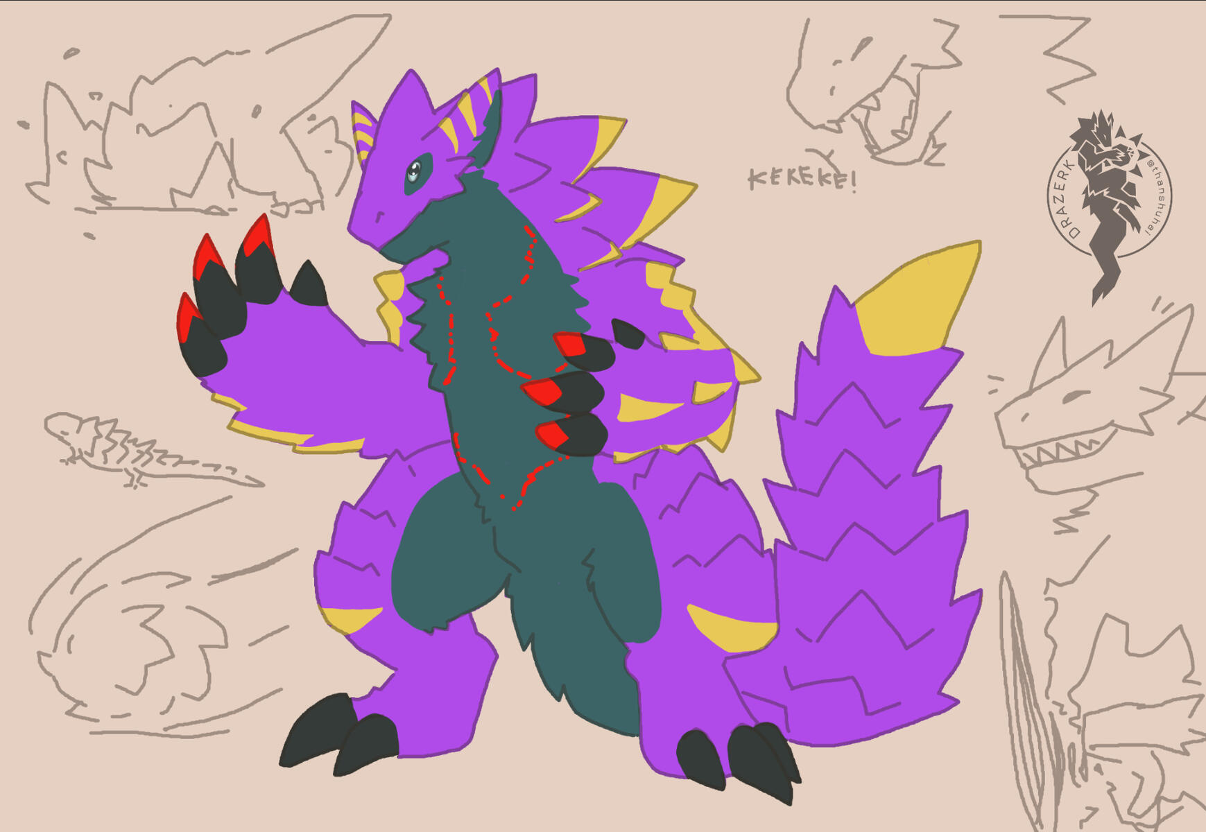 Kin Drazerk: 🌙Cataphract | Owned by 💛Cal/Silver | Drazerk Species by thanshuhai