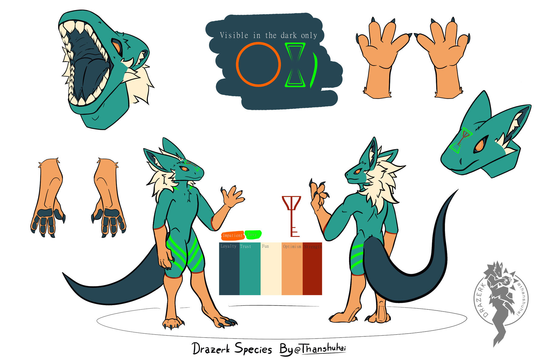 Kin Drazerk: 🌙SamCoatl | Owned by 💛Wyatt Schutzengel | Drazerk Species by thanshuhai