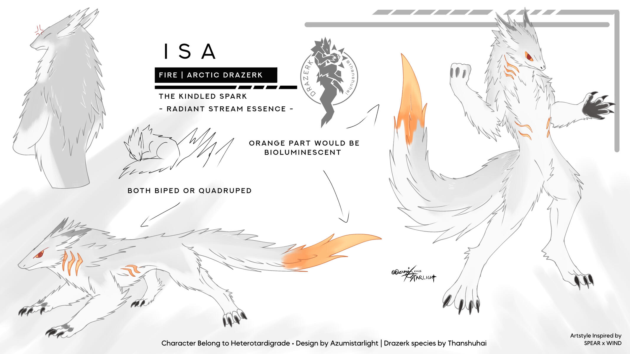 Kin Drazerk: 🌙Isa | Owned by 💛Fossky | Drazerk Species by thanshuhai