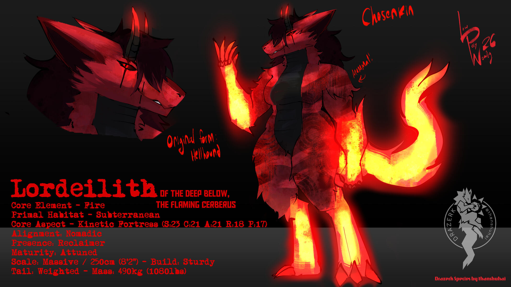 Kin Drazerk: 🌙Lordeilith | Owned by 💛LowPolyWoadge | Drazerk Species by thanshuhai