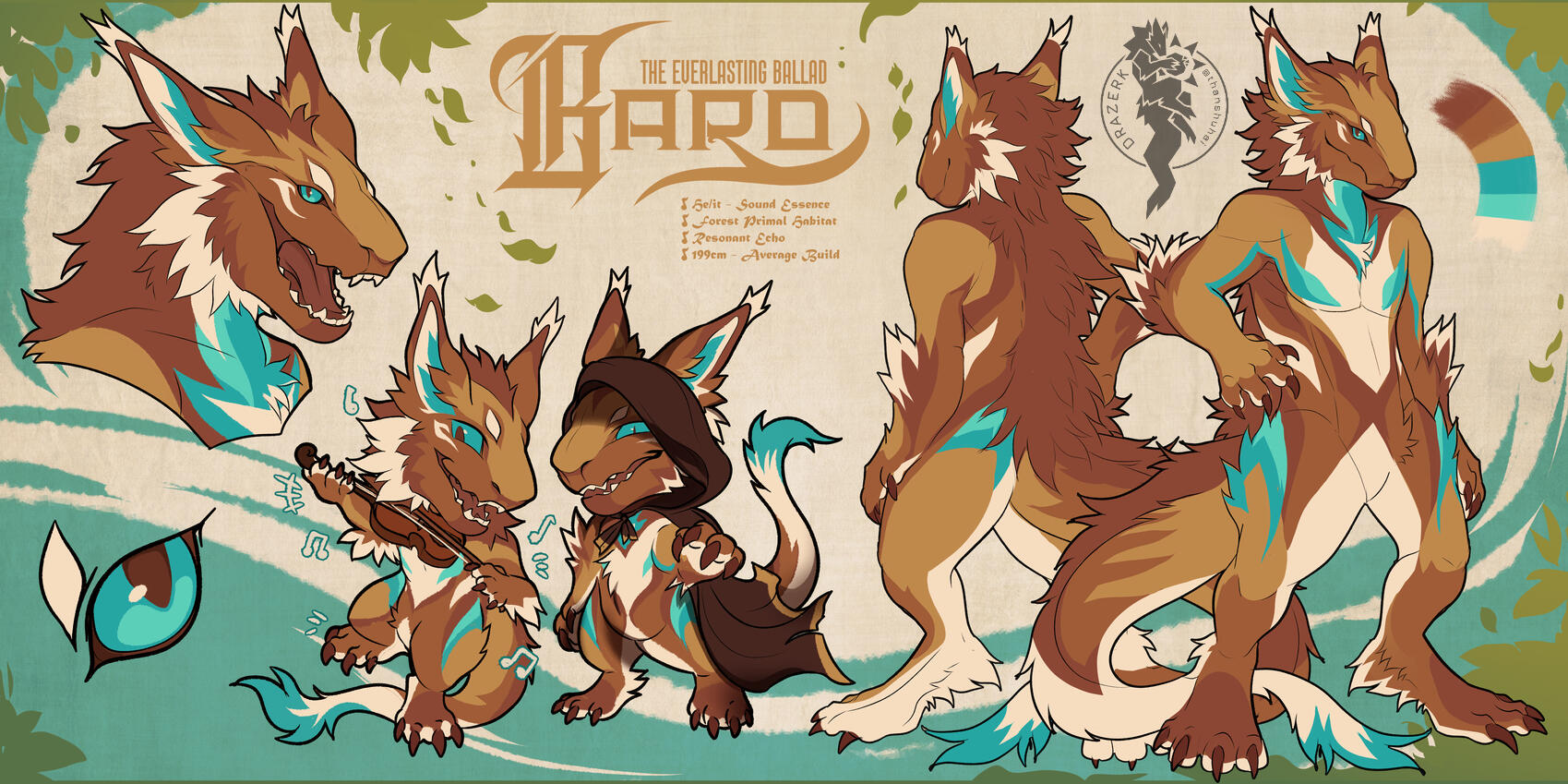 Kin Drazerk: 🌙Bard | Owned by 💛spiders | Drazerk Species by thanshuhai