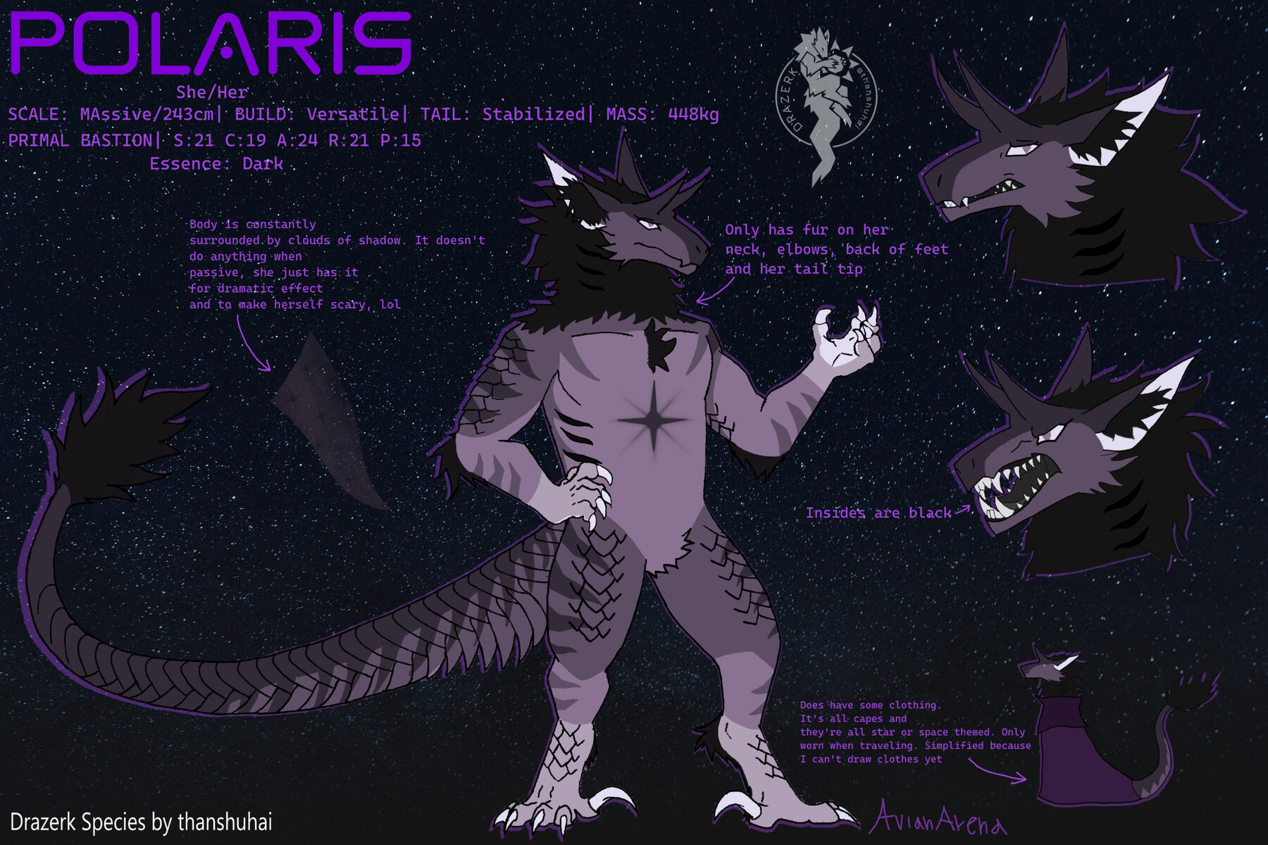 Kin Drazerk: 🌙Polaris | Owned by 💛AvianArena | Drazerk Species by thanshuhai
