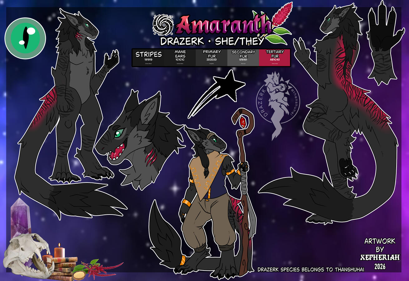 Kin Drazerk: 🌙Amaranth | Owned by 💛Xepheriah | Drazerk Species by thanshuhai