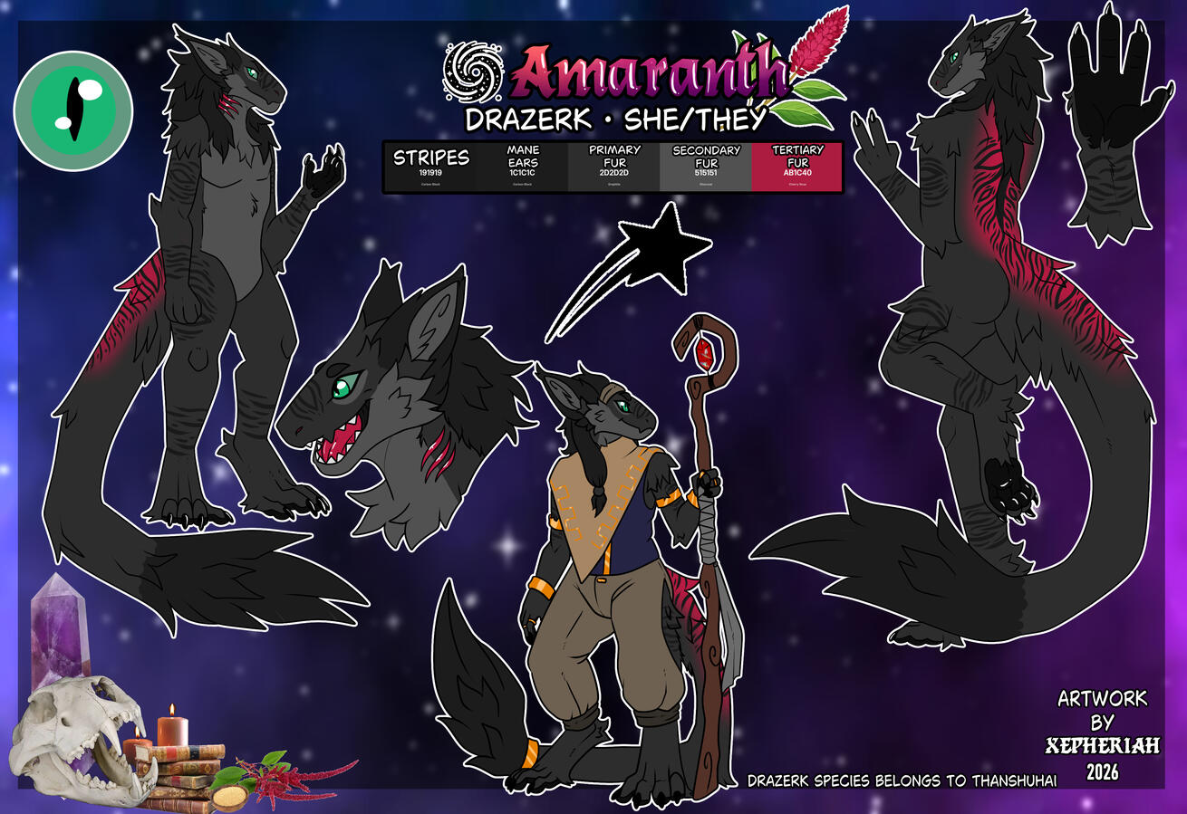 Kin Drazerk: 🌙Amaranth | Owned by 💛Xepheriah | Drazerk Species by thanshuhai