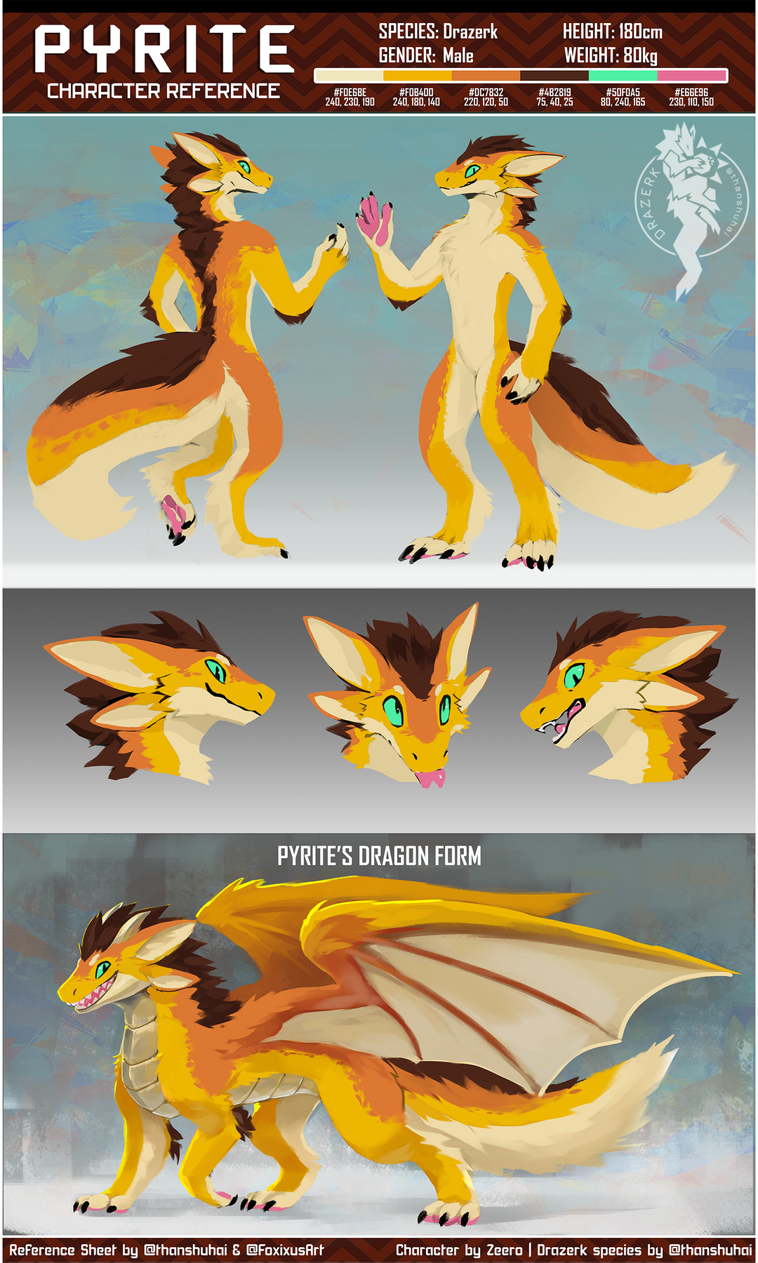 Official Zenith Drazerk: ⭐Pyrite | Owned by 💛Zeero | Drazerk Species by thanshuhai