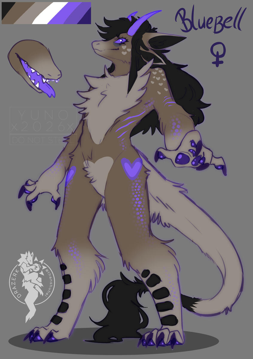Kin Drazerk: 🌙Bluebell | Owned by 💛Yunocchan | Drazerk Species by thanshuhai
