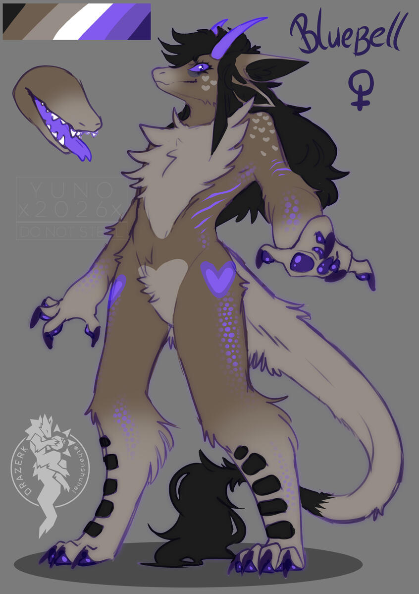 Kin Drazerk: 🌙Bluebell | Owned by 💛Yunocchan | Drazerk Species by thanshuhai