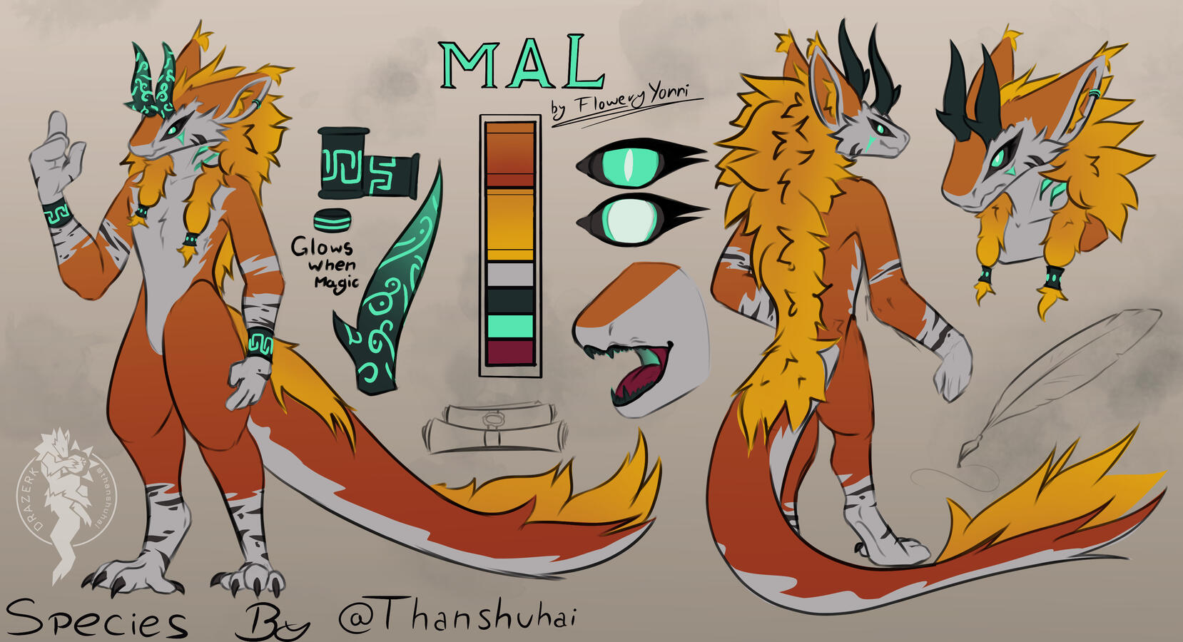 Official Vestige Drazerk: 🌑Mal | Owned by 💛FloweryYonni | Drazerk Species by thanshuhai