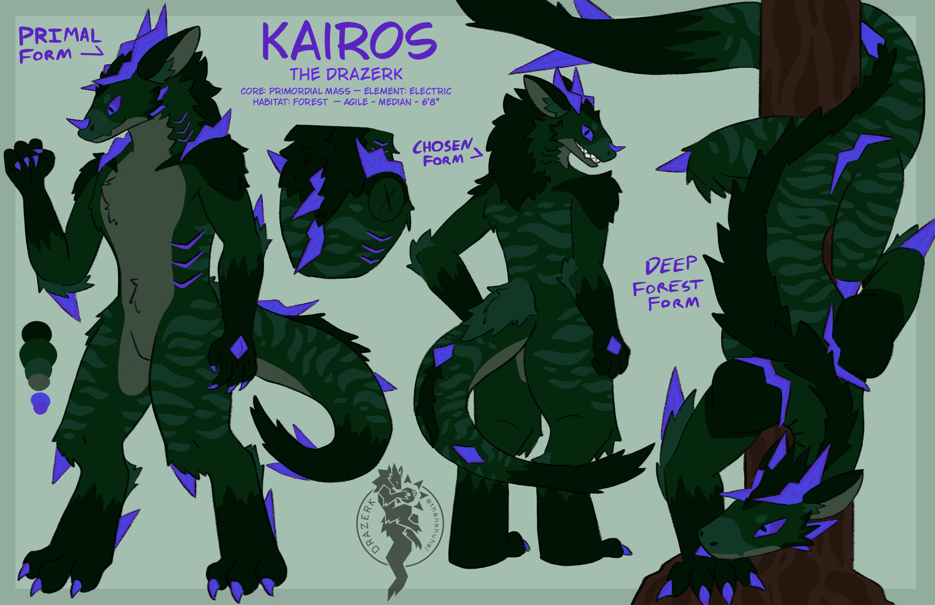 Kin Drazerk: 🌙Kairos | Owned by 💛Vibe | Drazerk Species by thanshuhai