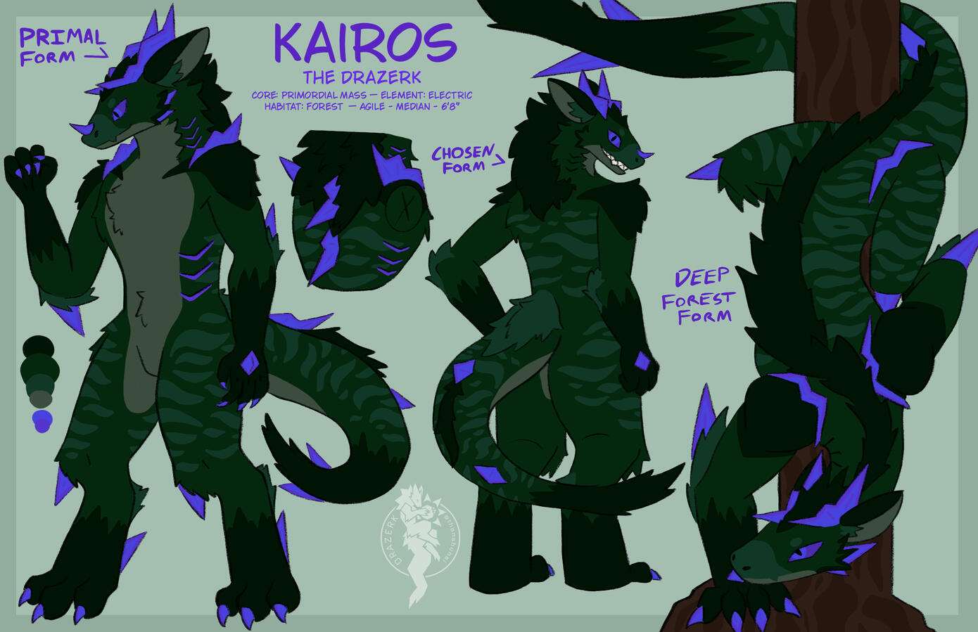 Kin Drazerk: 🌙Kairos | Owned by 💛Vibe | Drazerk Species by thanshuhai
