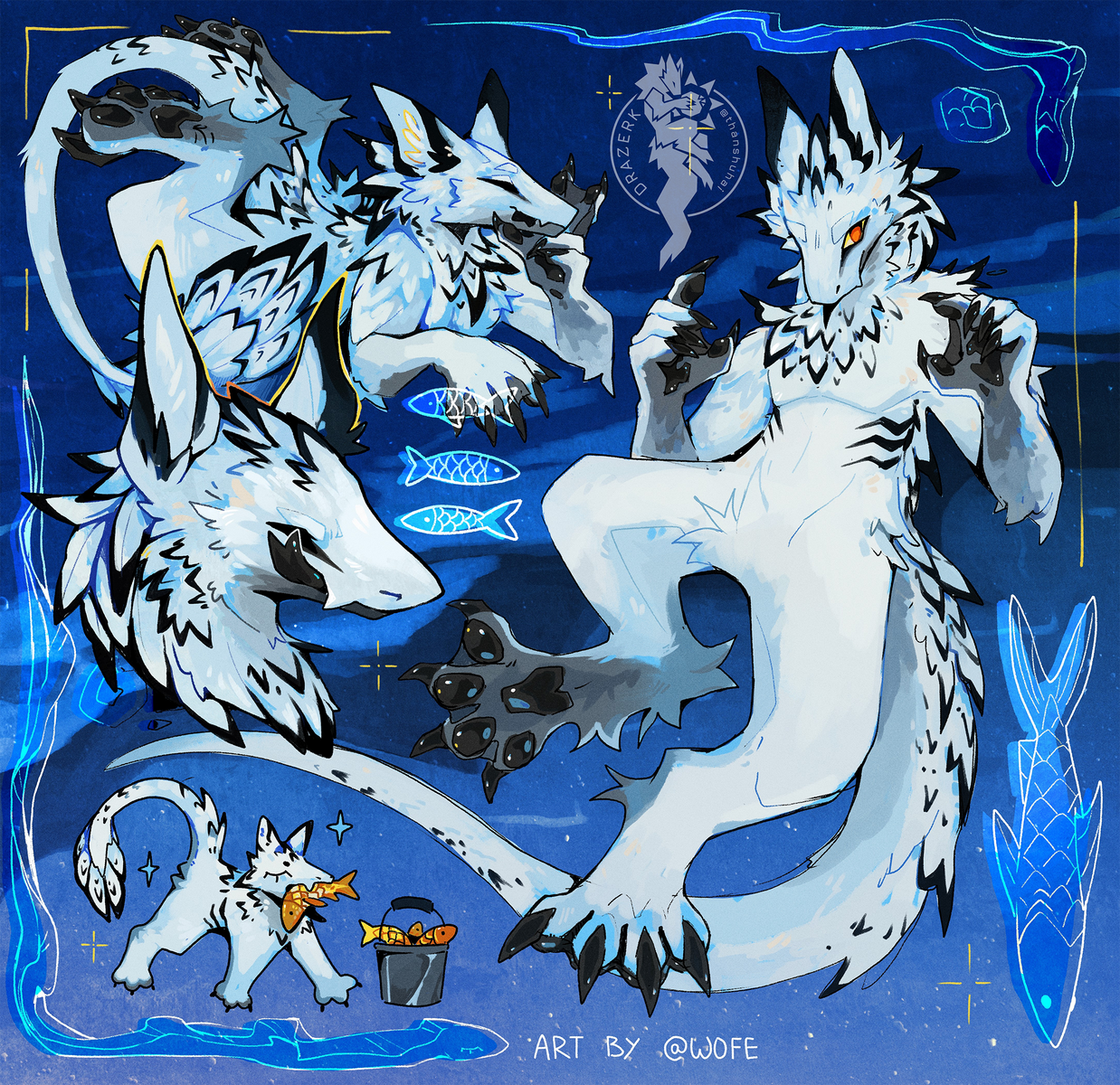 Kin Drazerk: 🌙Osong | Owned by 💛Gordon / leafstarred | Drazerk Species by thanshuhai