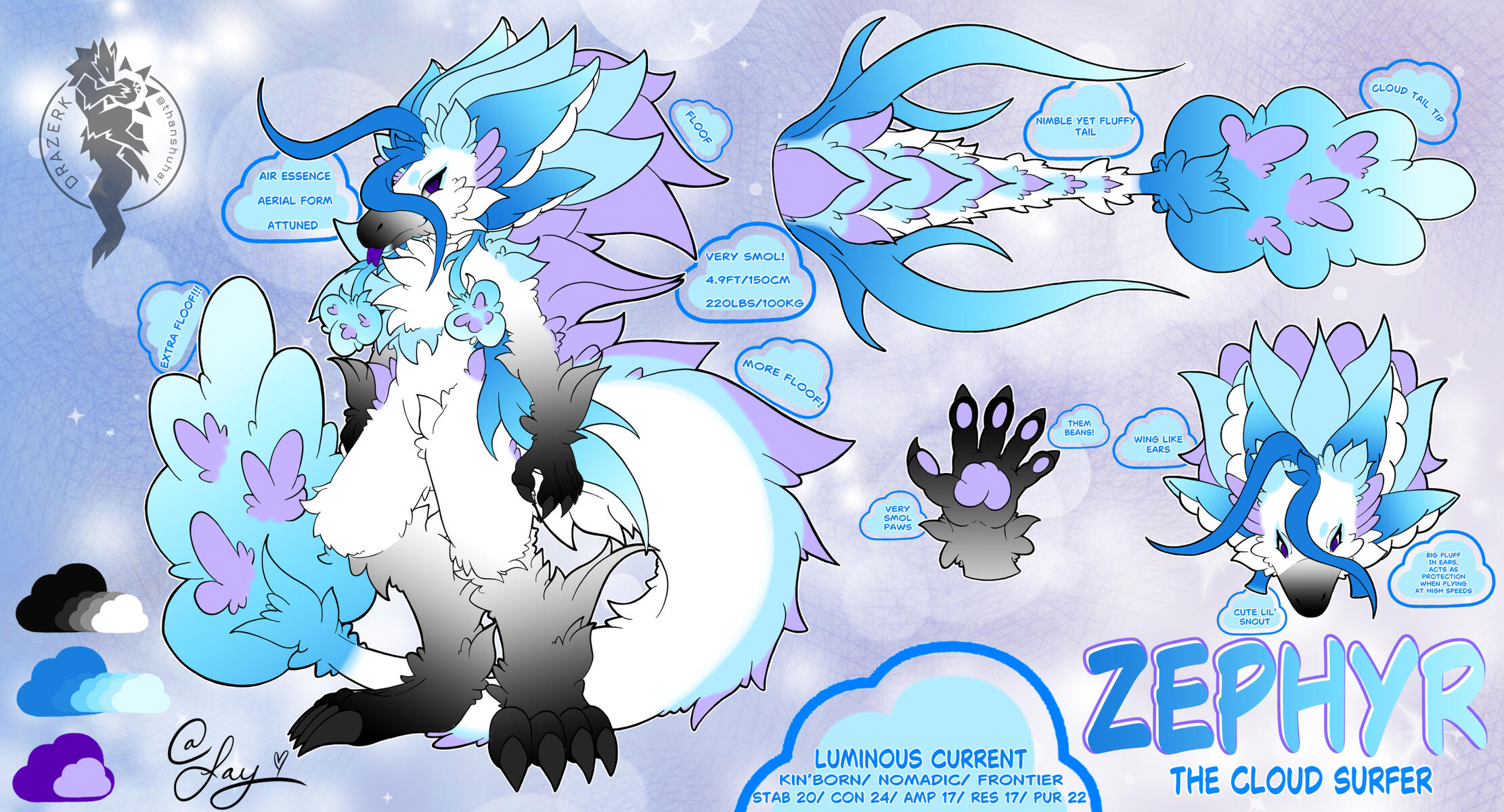 Official Vestige Drazerk: 🌕Zephyr | Owned by 💛Jay | Drazerk Species by thanshuhai