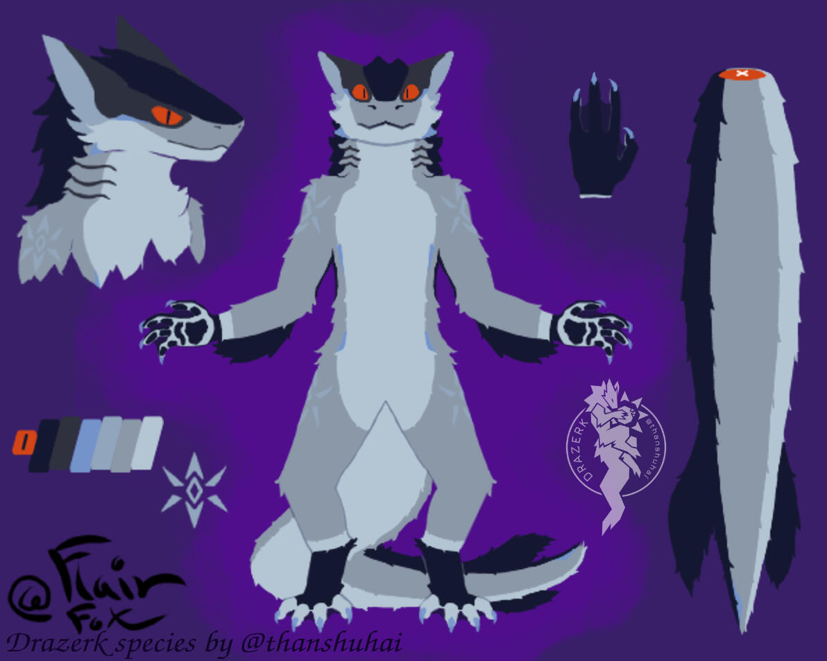 Official Vestige Drazerk: 🌕Kobalt | Owned by 💛FlairFox | Drazerk Species by thanshuhai
