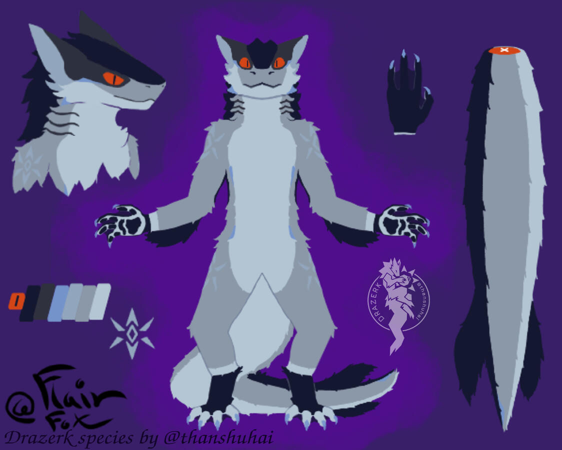Official Vestige Drazerk: 🌑Kobalt | Owned by 💛FlairFox | Drazerk Species by thanshuhai