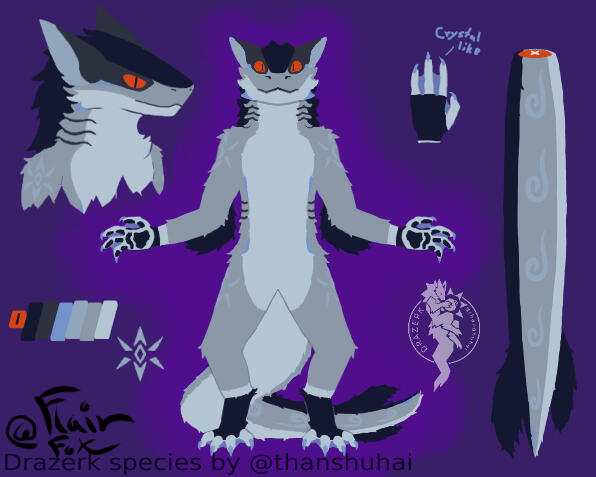 Official Ascendant Drazerk: 🪐Kobalt | Owned by 🗝️FlairFox | Drazerk Species by thanshuhai