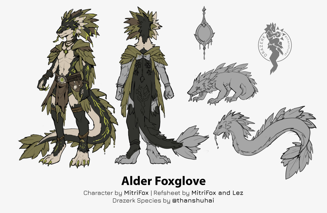 Kin Drazerk: 🌙Alder | Owned by 💛MitriFox | Drazerk Species by thanshuhai