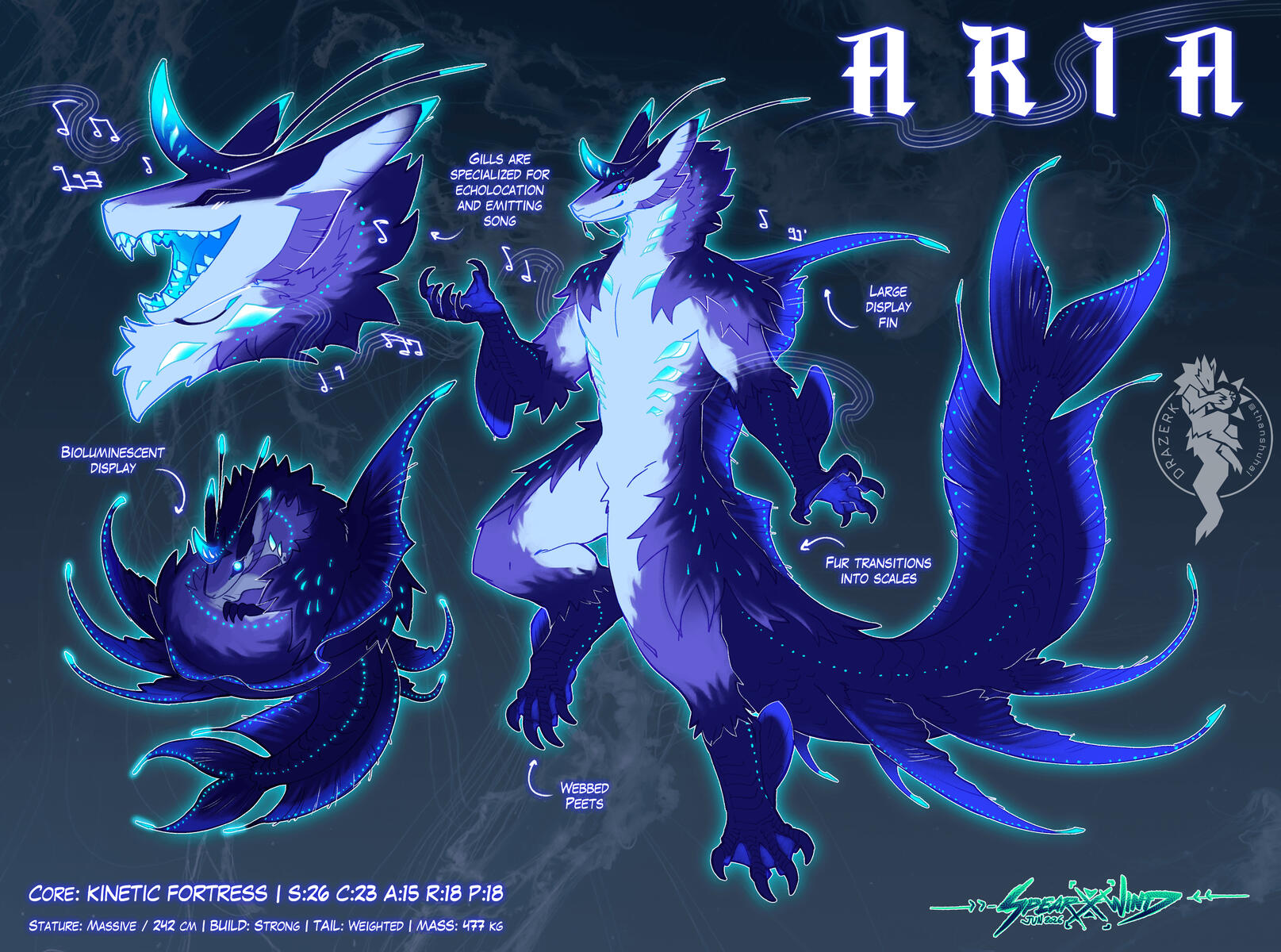 Official Zenith Drazerk: ⭐Aria | Owned by 🗝️Seren | Drazerk Species by thanshuhai