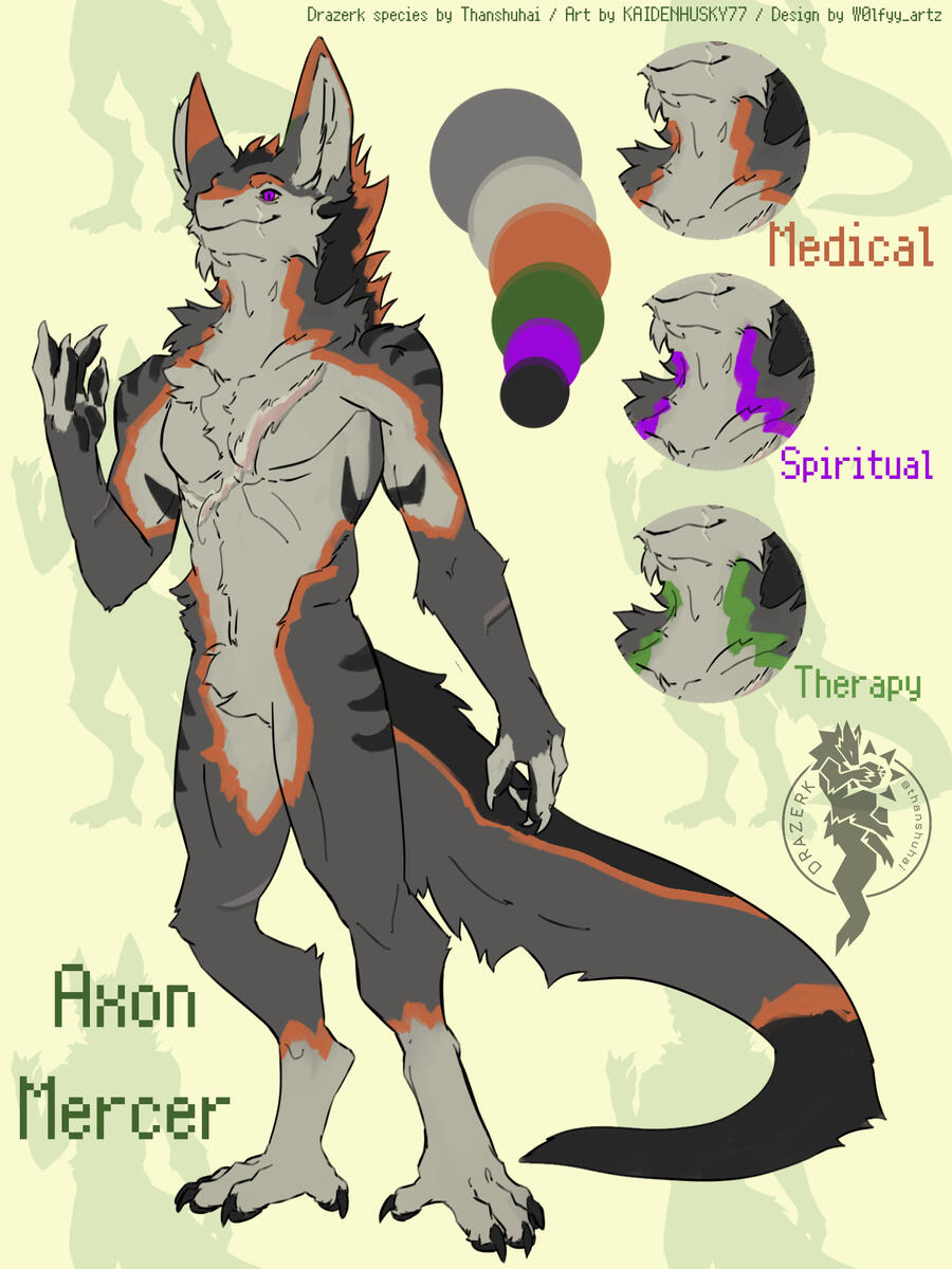 Kin Drazerk: 🌙Axon | Owned by 💛Wolfyy | Drazerk Species by thanshuhai