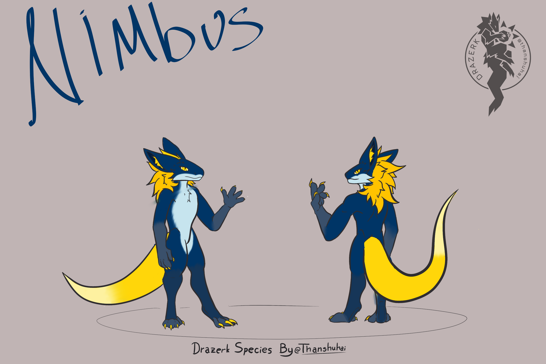 Kin Drazerk: 🌙Nimbus | Owned by 💛Mayday213 | Drazerk Species by thanshuhai